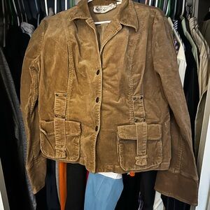 Women's Tan Corduroy Utility Jacket